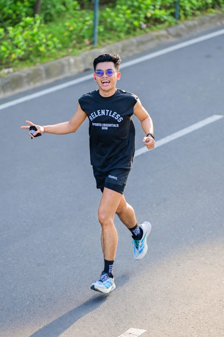 Raja Mahendra running outdoors
